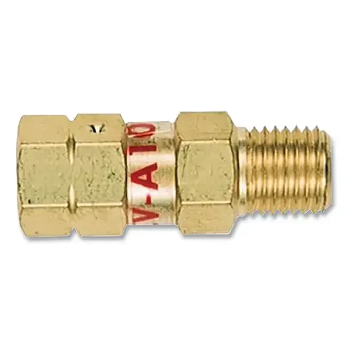 Reverse Flow Check Valve, 3/8 in thread, Brass, Left Hand, Fuel