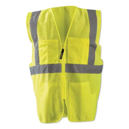 Mesh Safety Vest, Class 2, Yellow, Small/Medium Mesh Safety Vest, Class 2, Yellow, Small/Medium