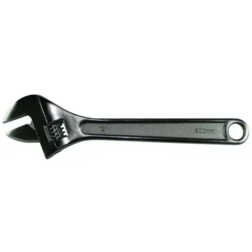 Adjustable Wrench, 12 in L, 1-1/2 in Opening, Chrome Plated