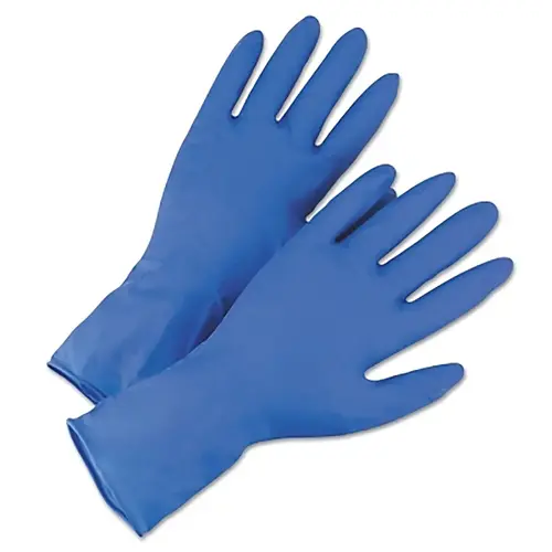 2550 High Risk Examination Grade Latex Gloves, Powder-Free, 14 mil, X-Large, Blue - pack of 50