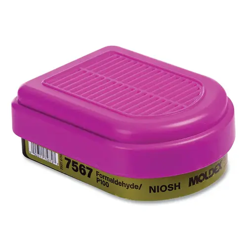 7000/7800/9000 Series Combo Gas/Vapor Gas Cartridge w/P100 Filter, Formaldehyde, for Respirator Olive Green; Magenta - 2 per pack x30 packs