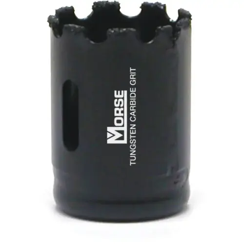 Tungsten Carbide Grit Hole Saw, 1-1/4 in Cutting dia, 1-1/2 in Cutting Depth, Arbor Required (Sold Separately)