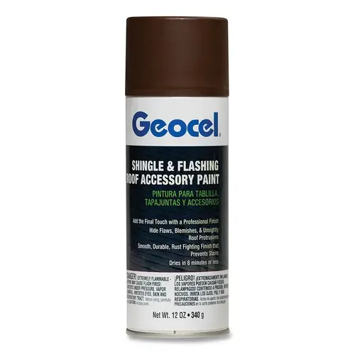 Shingle and Flashing Roof Accessory Spray Paint, 12 oz, Aerosol Can, Brown - pack of 6 Shingle and Flashing Roof Accessory Spray Paint, 12 oz, Aerosol Can, Brown - pack of 6