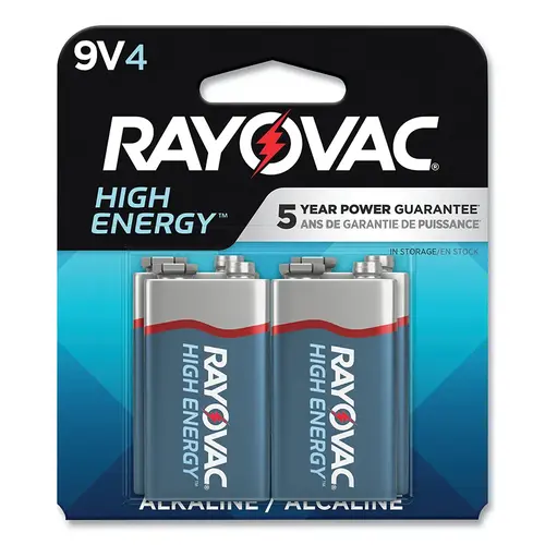 HIGH ENERGY  Alkaline Battery, 9 V, 4 per pack x 12 packs