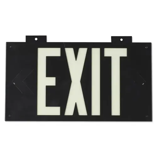 Glo High Performance Glow-In-The-Dark Exit Signs, Black, Single Face Glo High Performance Glow-In-The-Dark Exit Signs, Black, Single Face