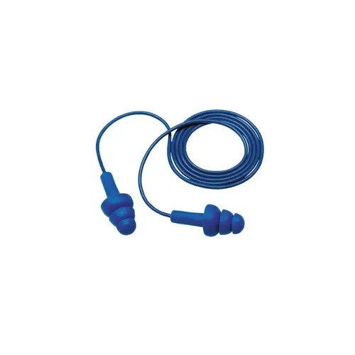 E-A-R Ultrafit Earplugs, Elastomeric Polymer, Blue, Corded, Poly Bag, Metal Detectable - 2 per pack x200 packs E-A-R Ultrafit Earplugs, Elastomeric Polymer, Blue, Corded, Poly Bag, Metal Detectable - 2 per pack x200 packs