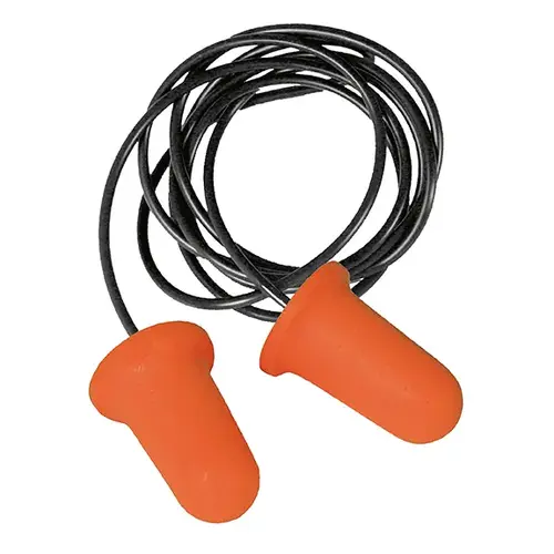 Bell Shape Disposable Foam Earplugs, Polyurethane, Orange, Corded - pack of 6 Bell Shape Disposable Foam Earplugs, Polyurethane, Orange, Corded - pack of 6