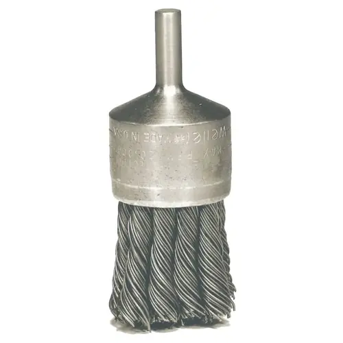 Knot Wire End Brush, Steel Bristles, 3/4 in Brush dia x 0.014 in Wire, 25000 RPM, 5 EA/BX - pack of 5