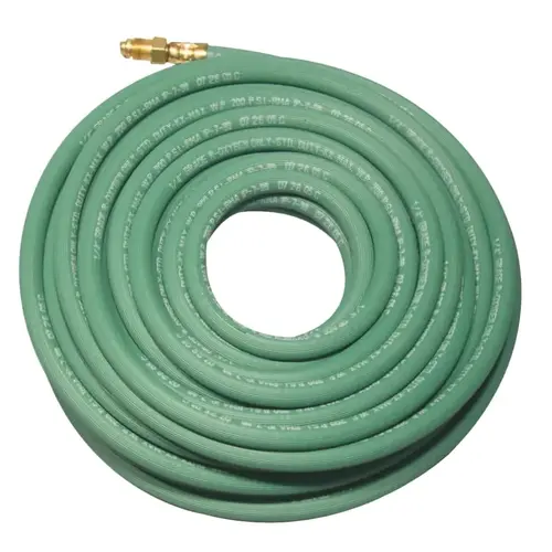 Grade R Single-Line Welding Hose, 1/2 in, 50 ft, CC Fittings, Oxygen, Green Grade R Single-Line Welding Hose, 1/2 in, 50 ft, CC Fittings, Oxygen, Green