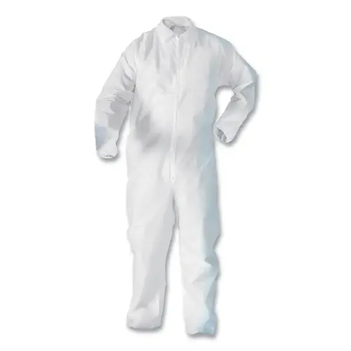 KGA20 Lightweight Coverall, Zip Front, Elastic Wrists, Open Ankle, White, X-Large