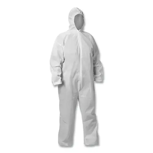 KGA20 Lightweight Coverall, Hooded, Zip Front, Elastic Wrists and Ankles, White, 2X-Large KGA20 Lightweight Coverall, Hooded, Zip Front, Elastic Wrists and Ankles, White, 2X-Large