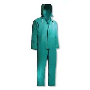 OnGuard 7102000.LG Chemtex Coverall with Attached Hood, Chemical Resistant, Green, Large