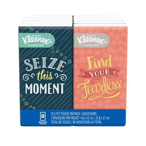 KLEENEX FACIAL TISSUES TO GO POCKET - pack of 8 KLEENEX FACIAL TISSUES TO GO POCKET - pack of 8