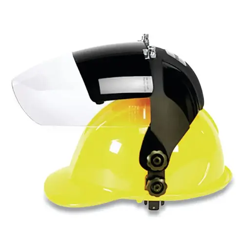 DP4 Series Multi-Purpose Faceshield, Flip-Up IR Window & Unv Hard Hat Slot Adaptor, AF/Clear, Sh 8 IR, 9 in H x 12.125 in L Clear; SH8 DP4 Series Multi-Purpose Faceshield, Flip-Up IR Window & Unv Hard Hat Slot Adaptor, AF/Clear, Sh 8 IR, 9 in H x 12.125 in L Clear; SH8
