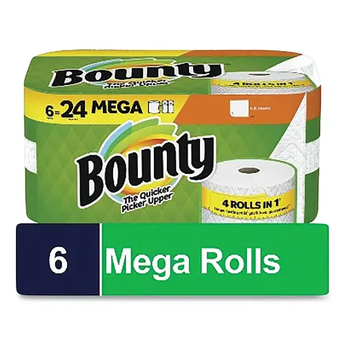 Paper Towel, White, 14.9 cm W x 27.9 cm L per Sheet, Mega Pack - pack of 6 Paper Towel, White, 14.9 cm W x 27.9 cm L per Sheet, Mega Pack - pack of 6