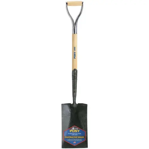 J-450  Series PONY  Shovel, 7.5 in W x 12 in L Blade, 27 in L Armor D-Grip, White Ash, Garden Spade