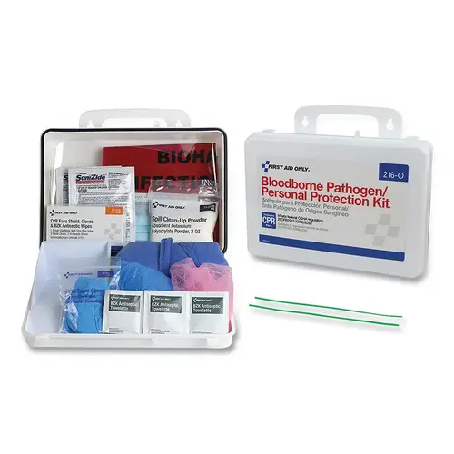 Bloodborne Pathogen Protection Kit, 31 Pieces, Plastic, Portable/Wall Mount Bloodborne Pathogen Protection Kit, 31 Pieces, Plastic, Portable/Wall Mount