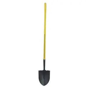 Nupla 72016 Ergo Power  Round Point Shovel, 11.5 in x 9 in Round Pt Blade, 48 in Fiberglass Straight Handle, 16 ga