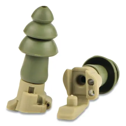 BattlePlugs  Impulse Protection Earplug, Soft Plastic, Green, Tapered, Corded Pair