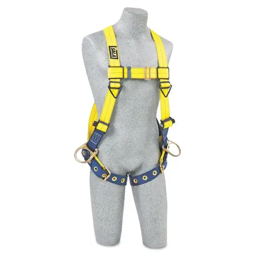 Delta Vest-Style Positioning Harness with Back/Side D-Rings, 3X-Large, Tongue Yellow Delta Vest-Style Positioning Harness with Back/Side D-Rings, 3X-Large, Tongue Yellow