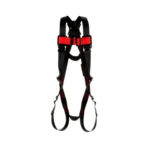 Protecta Vest-Style Harnesses, Back D-Ring, Medium/Large, Quick Connect Buckles Black