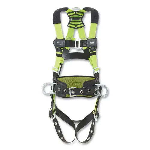 H500 Construction Standard Full Body Harness, Back/Front/Side D-Rings, XXL, Mating Chest Buckle/Tongue Leg Buckles