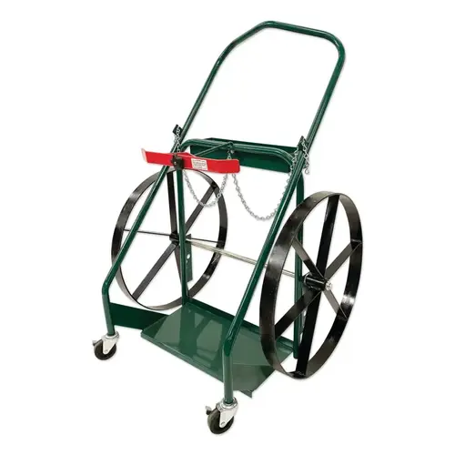 3N1 Dual Cylinder Cart, Medium, 30 in OD W x 46 in H, 24 in dia Steel BB Wheels, 3 in dia Rubber/Swivel Casters Green 3N1 Dual Cylinder Cart, Medium, 30 in OD W x 46 in H, 24 in dia Steel BB Wheels, 3 in dia Rubber/Swivel Casters Green