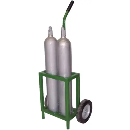 Medical Series Carts, Holds 2 D or E Cylinders, 8" Semi-Pneumatic, Steel Wheels Green Medical Series Carts, Holds 2 D or E Cylinders, 8" Semi-Pneumatic, Steel Wheels Green