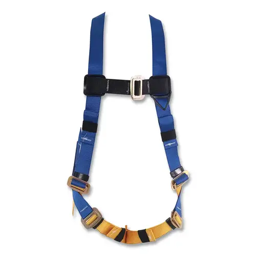 BaseWear Full Body Harness, Back D-Ring, Universal, Slotted Pass-Thru Blue; Yellow BaseWear Full Body Harness, Back D-Ring, Universal, Slotted Pass-Thru Blue; Yellow