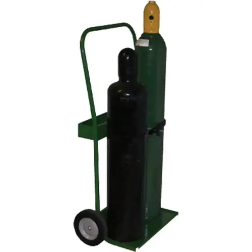 800 Series Cart, Holds 2 Cylinders, 8 in to 9-1/2 in dia, 8 in Semi-Pneumatic Wheels Green 800 Series Cart, Holds 2 Cylinders, 8 in to 9-1/2 in dia, 8 in Semi-Pneumatic Wheels Green