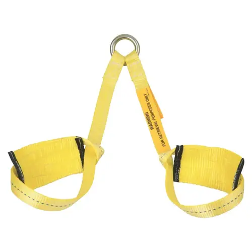 Retrieval Wristlets for Confined Space Rescue, 2 ft, 2 Legs, D-Ring Yellow