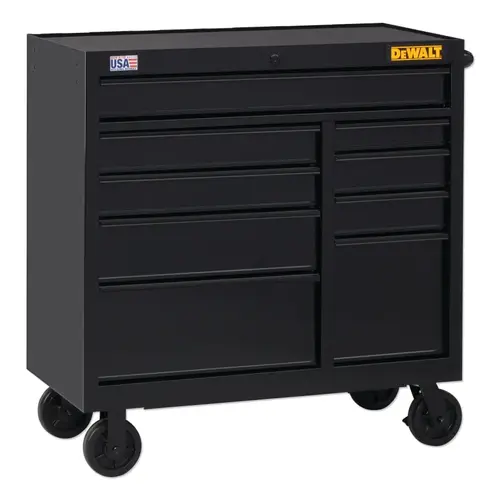 900 Series Rolling Tool Cabinet, 41 in Wide, 9-Drawer, Black 900 Series Rolling Tool Cabinet, 41 in Wide, 9-Drawer, Black