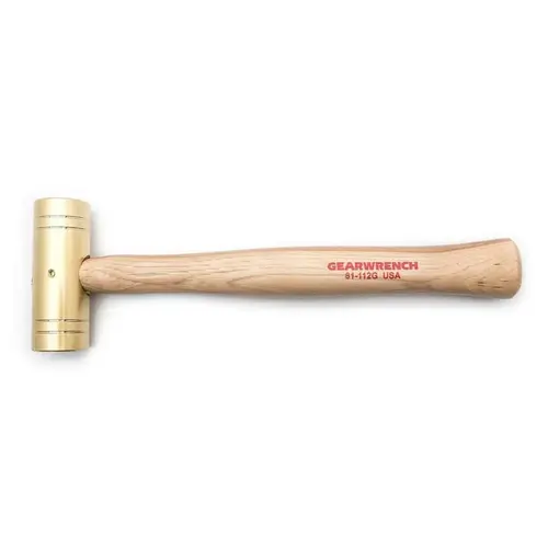 Brass Hammer with Hickory Handle, 2 lb Head, 1.5 in Face Brass Hammer with Hickory Handle, 2 lb Head, 1.5 in Face