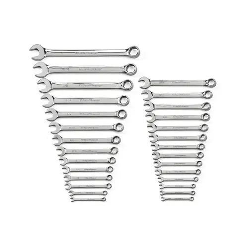 Surface Drive Combination Wrench Sets, 6 Points, Metric, SAE, Chrome, 28 Pc. Surface Drive Combination Wrench Sets, 6 Points, Metric, SAE, Chrome, 28 Pc.