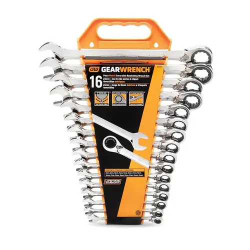 8 Pc Reversible Combination Ratcheting Wrench Sets, 12 Point, SAE 8 Pc Reversible Combination Ratcheting Wrench Sets, 12 Point, SAE