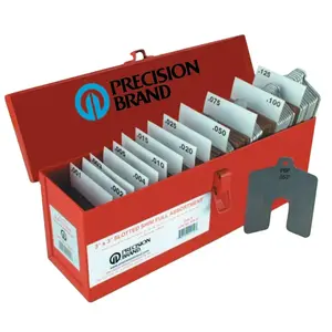 Precision Brand 42945 Slotted Shim Assortment Kits, 2 X 2 in, .001-.075" Thick, Shop Asst
