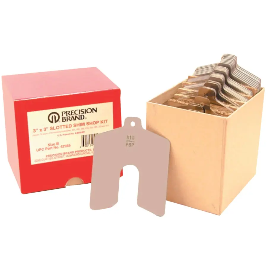 Precision Brand Slotted Shim Assortment Kits 3 X 3 in .001-.075 Thick Shop Asst 42955