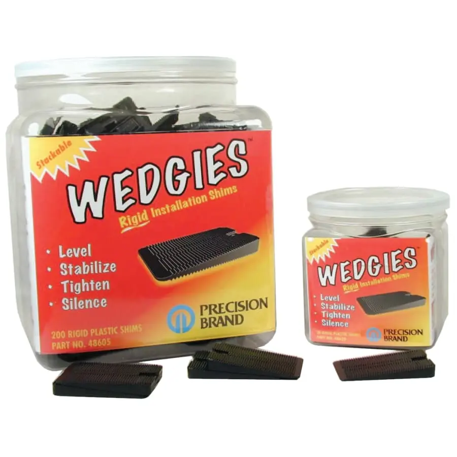 Precision Brand Wedgies Installation Shims Plastic Rigid Black 200 Pieces 48605
