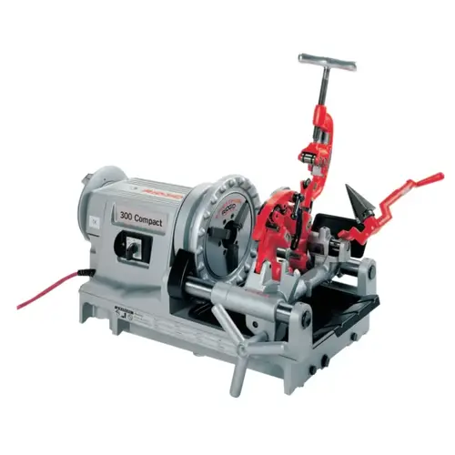 Model 300 Compact Power Threading Machine, 1/2 in to 2 in (NPT) Pipe Cap, Hammer Chuck, Stand Not Included, 36 RPM Model 300 Compact Power Threading Machine, 1/2 in to 2 in (NPT) Pipe Cap, Hammer Chuck, Stand Not Included, 36 RPM