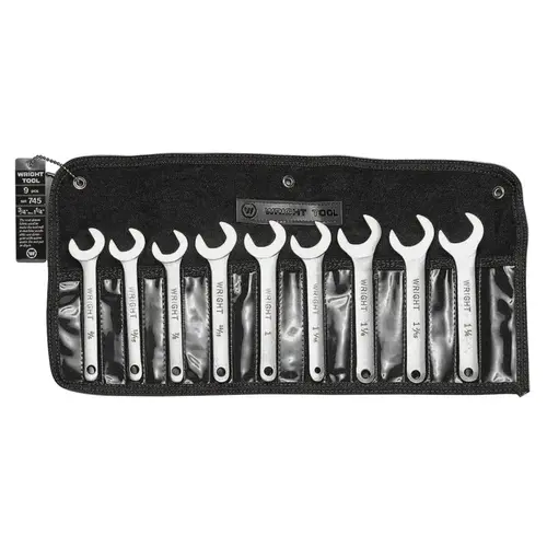 9 Pc. Service Wrench Set, 3/4-in; 13/16-in; 7/8-in; 15/16-in; 1-in; 1-1/16-in; 1-1/8-in; 1-3/16-in; 1-1/4-in