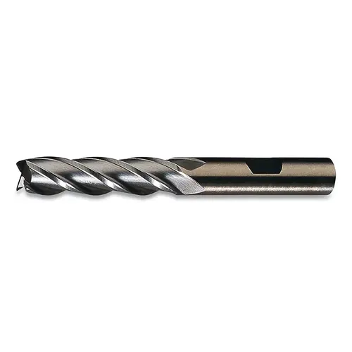 HGC-4C Series HSS-CO 8% Bright Single Center Cutting End Mill, 1/4 in dia, 3/8 in shank size, 5/8 in L of cut, 2-7/16 in L HGC-4C Series HSS-CO 8% Bright Single Center Cutting End Mill, 1/4 in dia, 3/8 in shank size, 5/8 in L of cut, 2-7/16 in L
