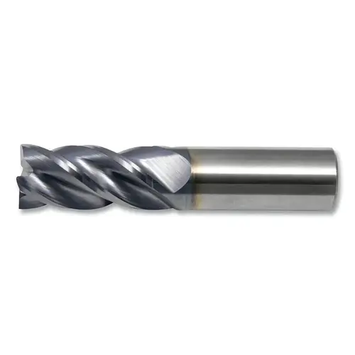CEM-V-4R-TA Carbide End Mill, 1 x 1 x 3 x 6, 0.030 CR, 4 Flutes, Weldon Flat, AP/MAX Finish