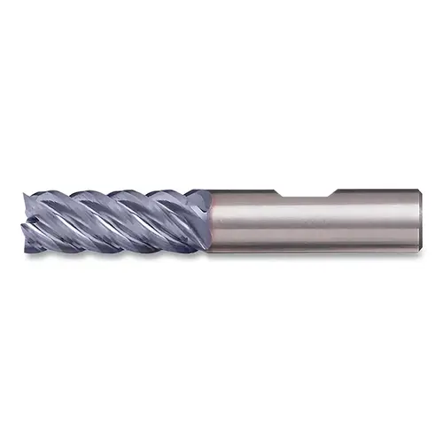 CEM-EMS-5 Solid Carbide Square End Mill, 7/16 x 7/16 x 2 x 4, 5 Flutes, Straight Shank, TiAlN