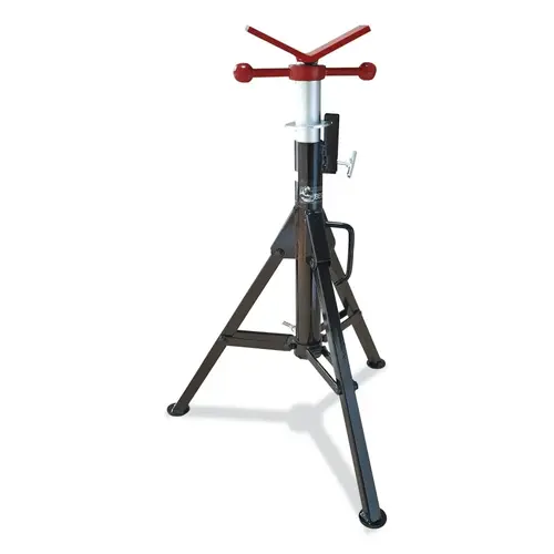 Heavy Duty Pipe Stand, V-Head, 2500 lb Capacity, 1/2 in to 18 in Pipe, 28 in to 49 in H Heavy Duty Pipe Stand, V-Head, 2500 lb Capacity, 1/2 in to 18 in Pipe, 28 in to 49 in H