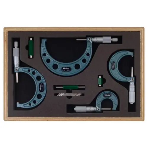 Series 103 Mechanical Micrometers, 0 in-1 in, .001 in, Ratchet Stop, Angular Satin Chrome Series 103 Mechanical Micrometers, 0 in-1 in, .001 in, Ratchet Stop, Angular Satin Chrome