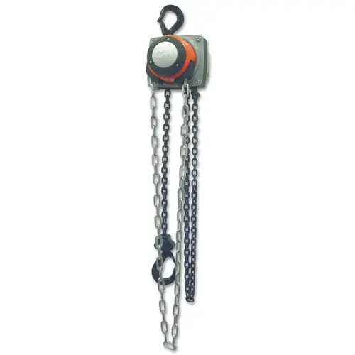 Hurricane Hand Chain Hoist, 10 Tons Cap., 8 ft Lifting Height, 3 Falls, 102 lbf Hurricane Hand Chain Hoist, 10 Tons Cap., 8 ft Lifting Height, 3 Falls, 102 lbf