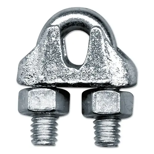 Malleable Wire Rope Clips, 1/4 in, Bright Zinc - pack of 10 Malleable Wire Rope Clips, 1/4 in, Bright Zinc - pack of 10
