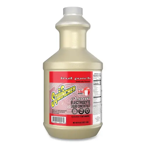 Liquid Concentrate, 64 oz, Bottle, Yields 5 gal, Fruit Punch - pack of 6