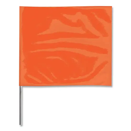 Stake Flags, 4 in x 5 in, 36 in Height, Orange Glo - pack of 1000 Stake Flags, 4 in x 5 in, 36 in Height, Orange Glo - pack of 1000