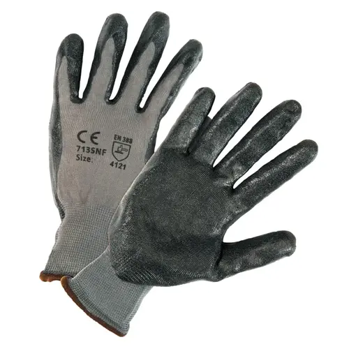 PosiGrip  Foam Nitrile Palm-Coated Polyester Gloves, Medium, Gray Shel - 2 per pack x12 packs